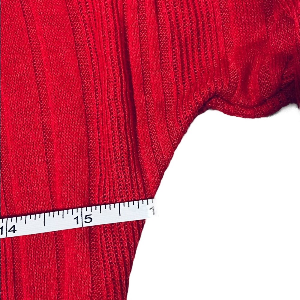 Revamped Crimson Long Sleeve Top Scoop Style Ruched of Shoulder Small - Picture 9 of 11